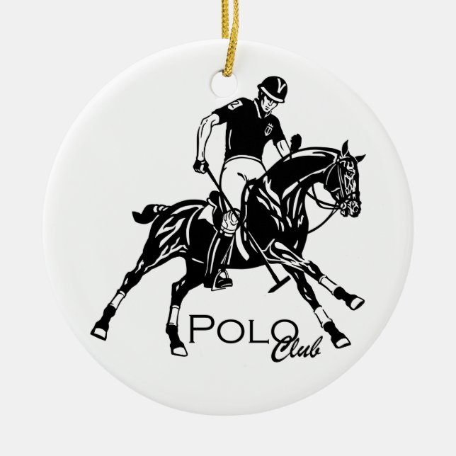 equestrian polo sport club ceramic ornament (Front)