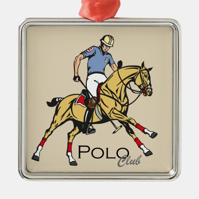 equestrian polo sport club metal ornament (Front)