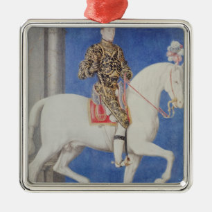 Equestrian Portrait Dauphin Henri II Metal Ornament