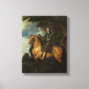 Equestrian Portrait of Charles I c.1637-38 Canvas Print