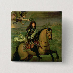 Equestrian Portrait of Louis XIV 2 Inch Square Button