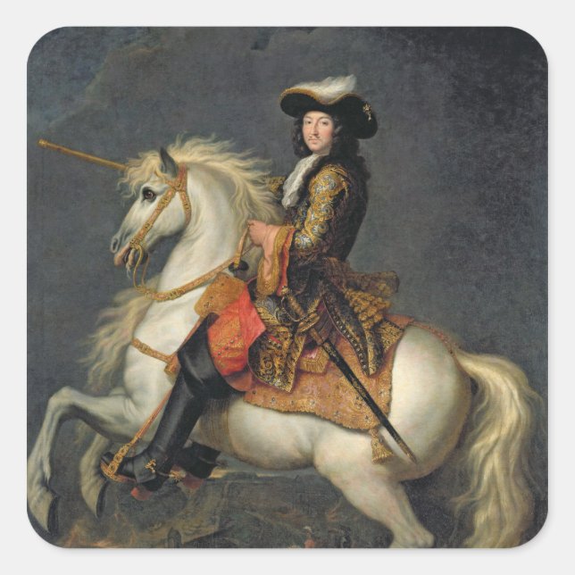 Equestrian Portrait of Louis XIV Square Sticker (Front)