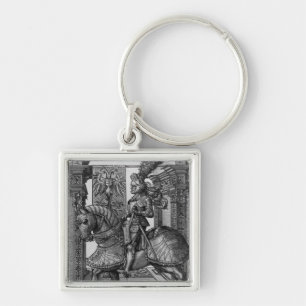 Equestrian portrait of Maximilian I c.1508 Keychain