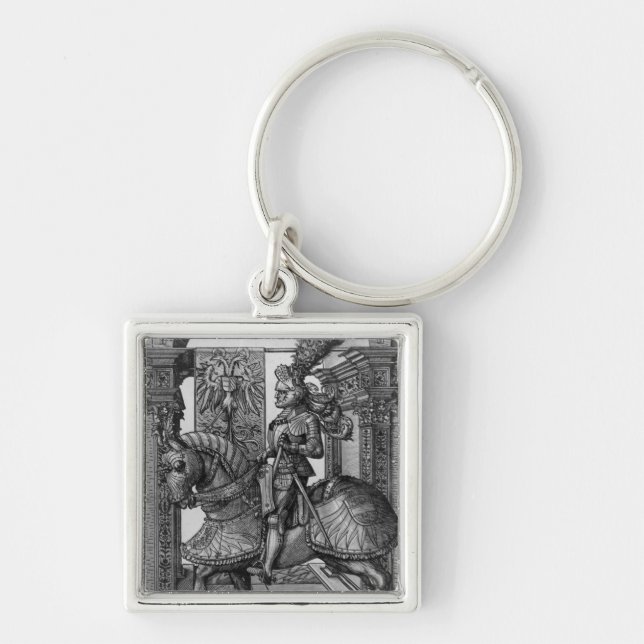 Equestrian portrait of Maximilian I  c.1508 Keychain (Front)