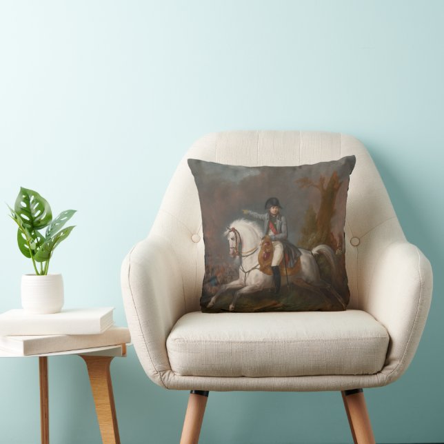 Equestrian Portrait of Napoleon Throw Pillow (Chair)
