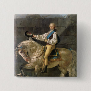 Equestrian Portrait of Stanislas Kostka 2 Inch Square Button