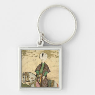 Equestrian portrait of Sultan Osman II  1618 Keychain