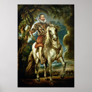Equestrian portrait of the Duke of Lerma  1603 Poster