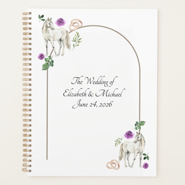 Equestrian Purple Floral Wedding Planner (Front)