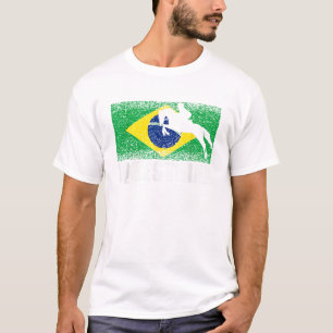 Equestrian Sport Retro Brazil Flag Brazilian Horse T-Shirt