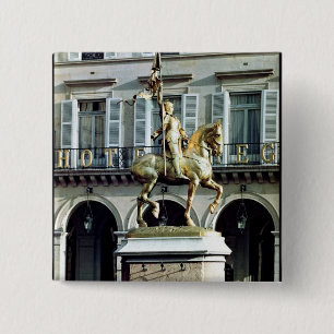 Equestrian statue of Joan of Arc 2 Inch Square Button