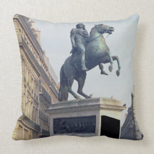 Equestrian Statue of King Louis XIV (1816-22) (bro Throw Pillow