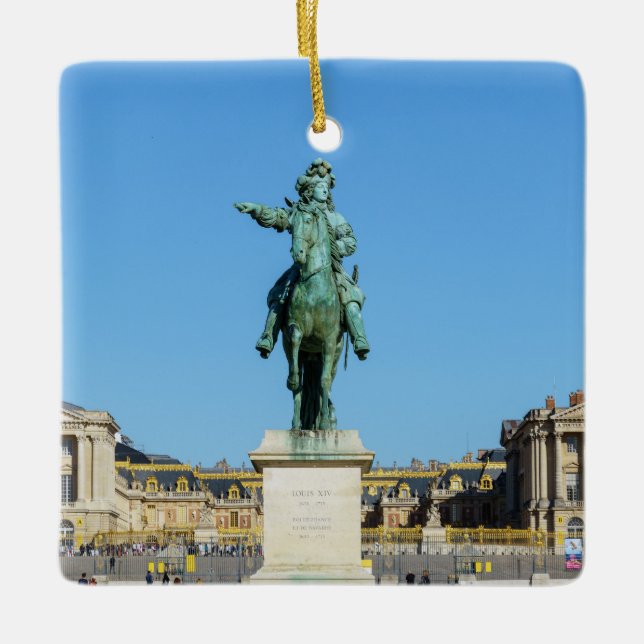 Equestrian statue of Louis XIV in Versailles Ceramic Ornament (Front)