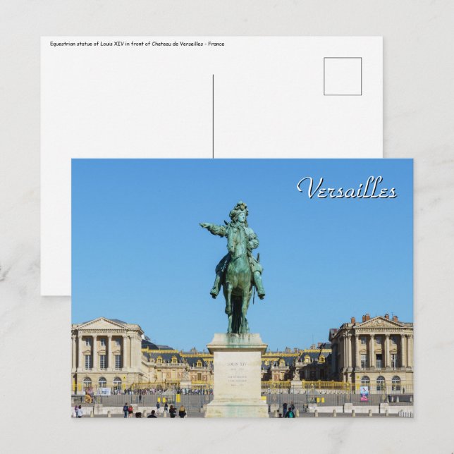 Equestrian statue of Louis XIV in Versailles Postcard (Front/Back)