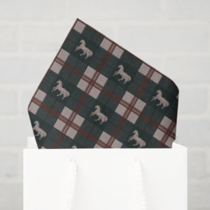 Equestrian Tartan Plaid Moody Christmas Green Tissue Paper