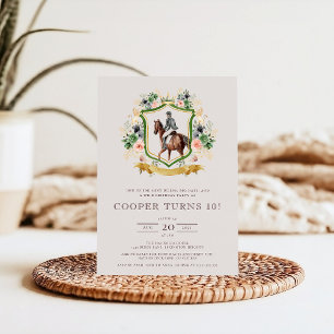 Equestrian Theme Horse Birthday Party Invitation