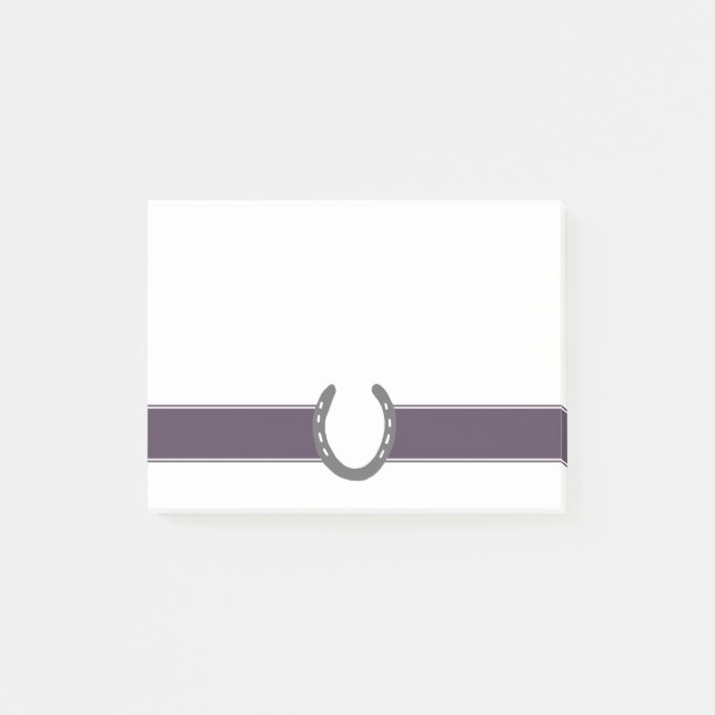 Equestrian Themed Horse Shoes Pattern Post-it Notes (Front)