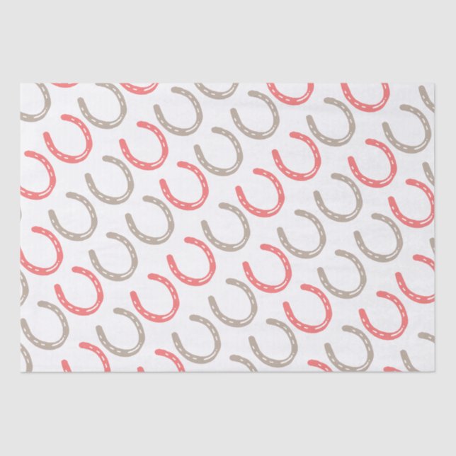 Equestrian Themed Horse Shoes Pattern Tissue Paper (Front)