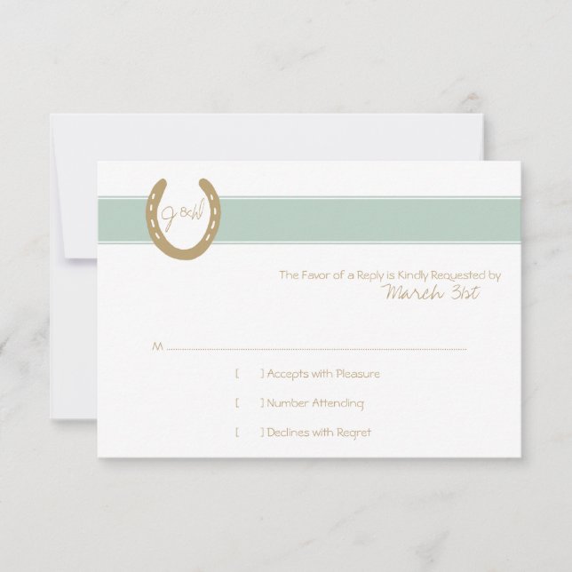 Equestrian Themed Horse Shoes RSVP (Front)