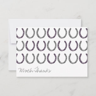 Equestrian Themed Horse Shoes Thank You
