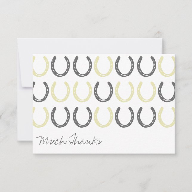 Equestrian Themed Horse Shoes Thank You (Front)
