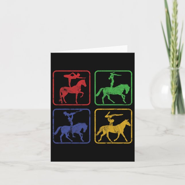 Equestrian Vaulting Horseback Riding Horses Dressa Card (Front)