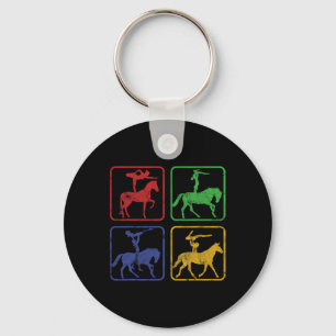 Equestrian Vaulting Horseback Riding Horses Dressa Keychain