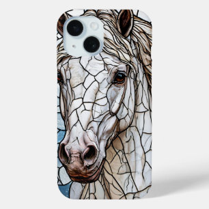 Equestrian White Horse Artistic Horse Lover Design iPhone 15 Case