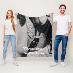Equestrian Your Horse Photo Motivational Fleece Blanket