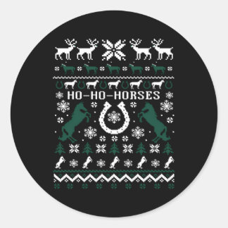 Equestrians Horses Ugly Tacky Classic Round Sticker