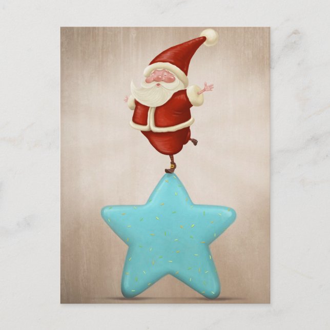 Equilibrist Santa Claus Holiday Postcard (Front)