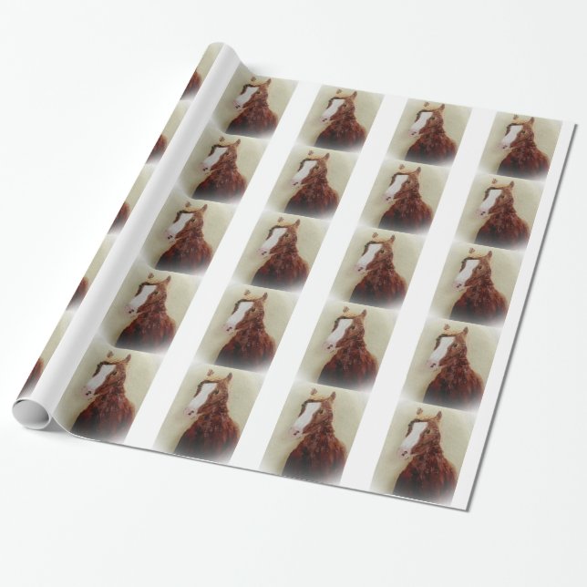 Equine Art Horses Wrapping Paper (Unrolled)