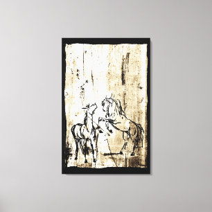 Equine Art Rearing Horses Canvas Print