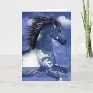 Equine Birthday Card North American Indian Style
