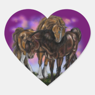 Equine Devotion~ sunset horses stickers