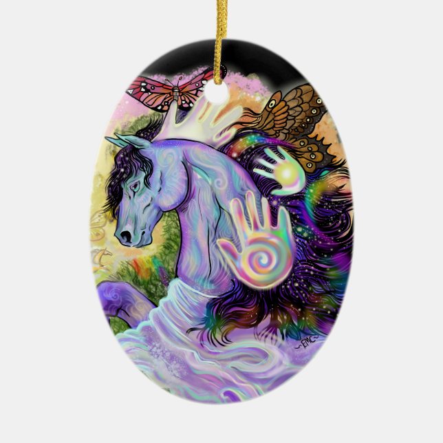 Equine Dreams Ceramic Ornament (Front)