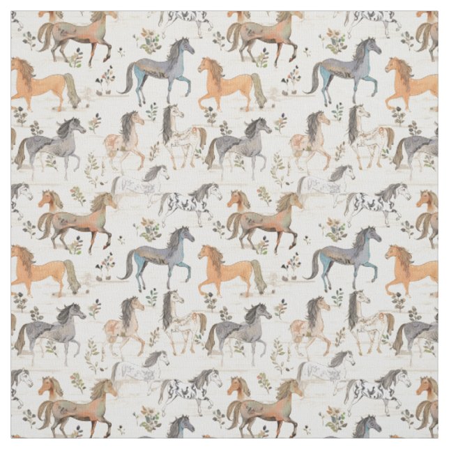 Equine Elegance: Whimsy Horse Fabric (Swatch)