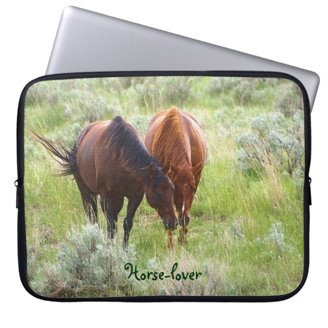 Equine Friendship Horse-lover's Laptop Sleeve (Front)