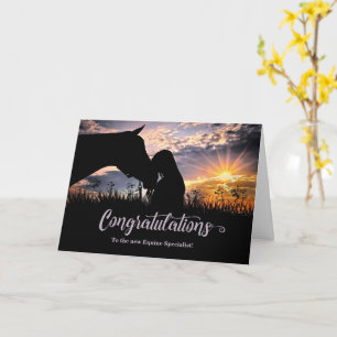 Equine Graduate Horse and Cowgirl Congratulation Card