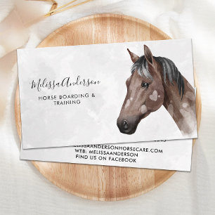 Equine Horse Personalized Equestrian Watercolor Business Card