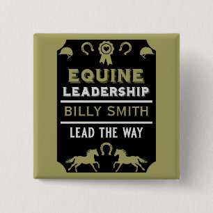 Equine leadership Training 2 Inch Square Button