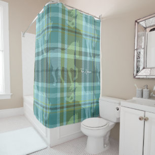 Equine Personalized teal blue preppy plaid