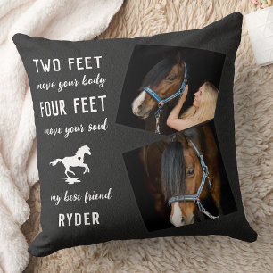 Equine Photo Horse Memorial Throw Pillow