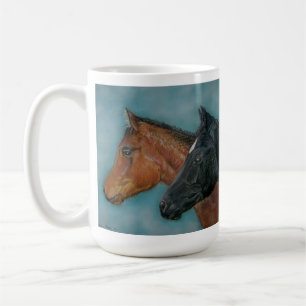equine picture of two very cute horses coffee mug