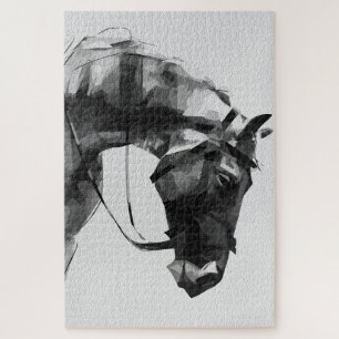 Equine Strength in Monochrome Jigsaw Puzzle