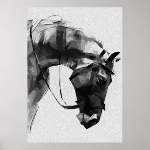 Equine Strength in Monochrome Poster