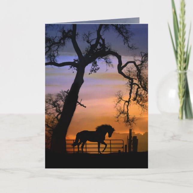 Equine Sympathy Card Horse and Oak Tree (Front)