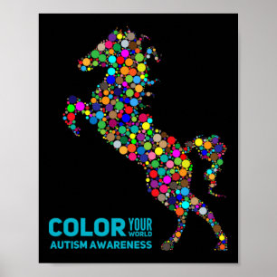 Equine Therapy Autism Awareness Horse Gift Poster