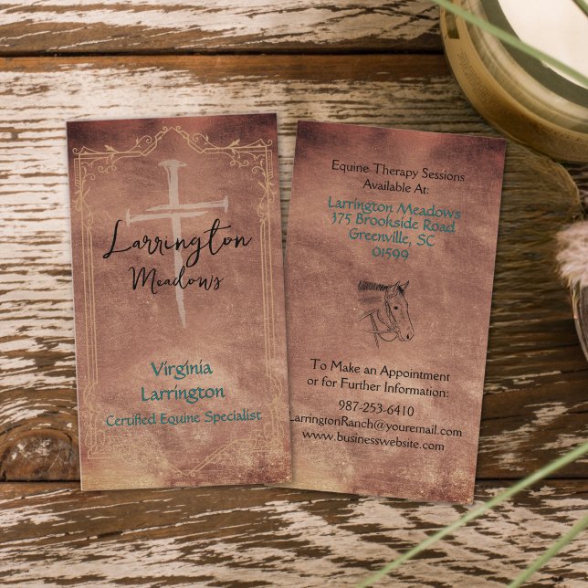 Equine Therapy Horse Ranch Logo Business Card (Creator Uploaded)