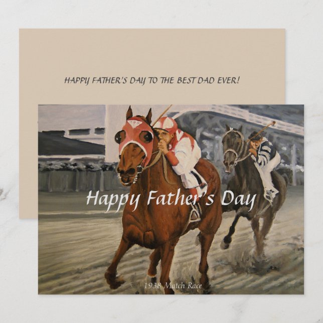 Equine Thoroughbred Wins Big Race (Front/Back)